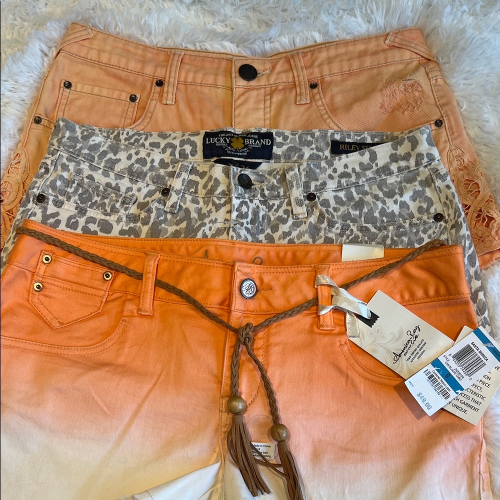 Lucky Brand free people American rag jean denim short bundle 3 pairs